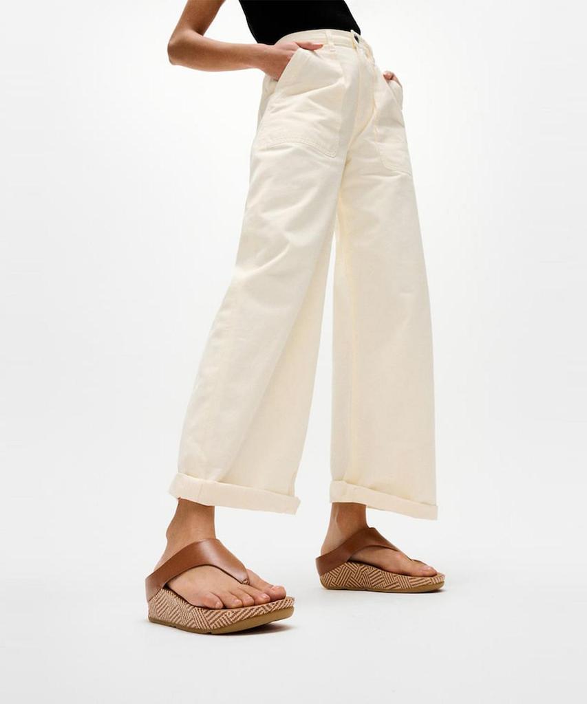 Женские сандалии Fitflop Lulu Lux с графическим плетением и кожаными ремешками на пальцы - Глубокий загар (Ft64K2T30C)