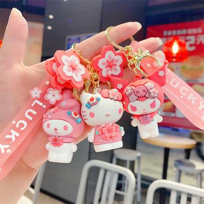 Аниме Мультфильм Милый Брелок Сезон Цветения Сакуры Креативный Розовый Кукла Hello Kitty Школьный Рюкзак Маленький Подарок Подвеска
