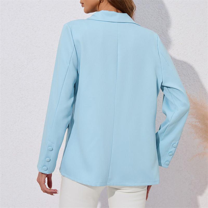 Маленький костюм женская одежда длинный рукав новый отложной воротник однотонная куртка