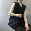Cotton Vest Women's Autumn and Winter Sleeveless Warm Jacket Diamond-shaped Versatile Solid Color Outside Thickening Comfortable Vest