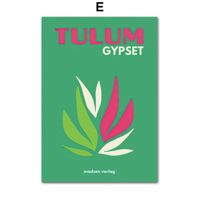 Рамка из цельного дерева Абстрактные пальмовые листья Коралловые путешествия Красочные винтажные постеры и принты Холст в скандинавском стиле Настенная живопись Украшение гостиной