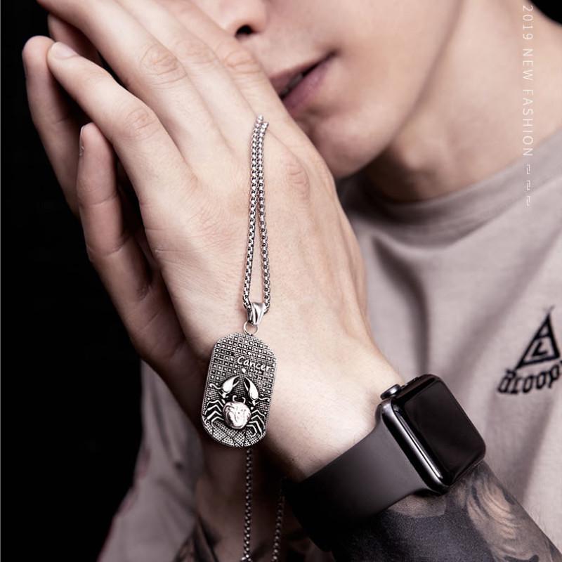 Цепочка из титановой стали для мужчин и женщин. Кулон 12 созвездий. Знаки зодиака в подарок