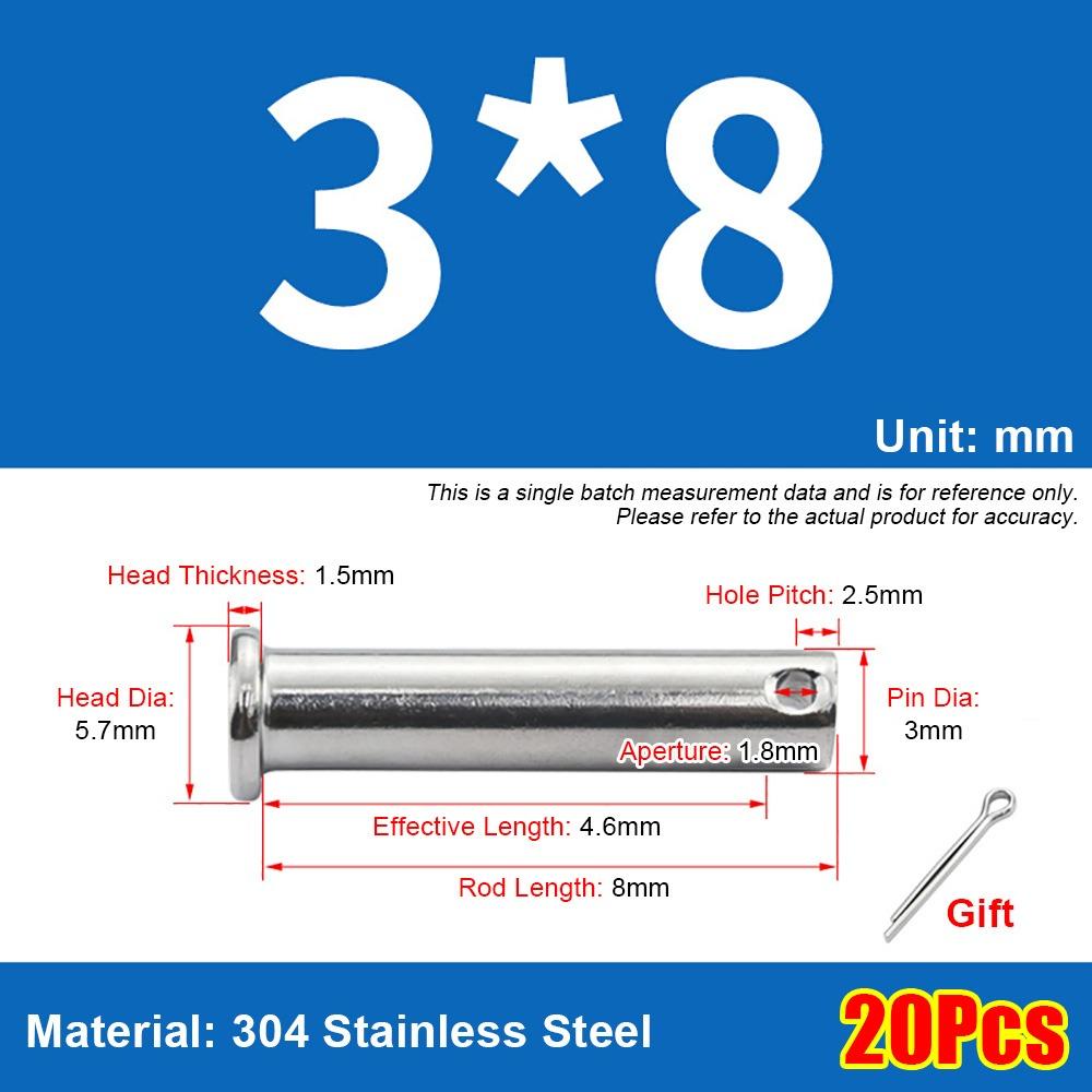 1 комплект Цилиндрический установочный штифт Плоскоголовый штифт-заглушка Комплект Прочный штифт Ось штифта Шплинт