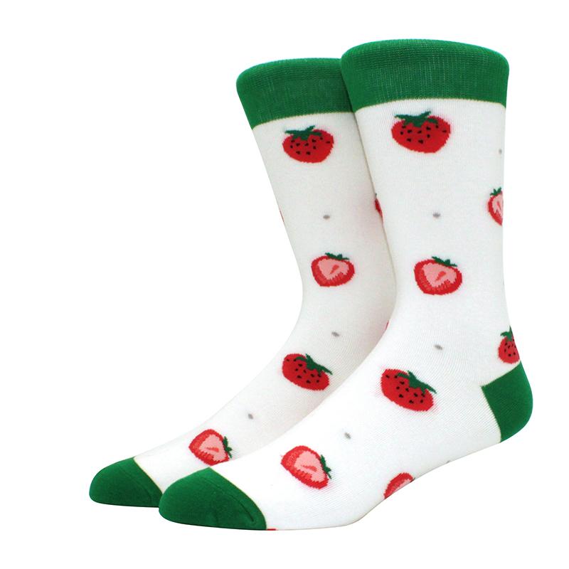 1 пара забавных мужских носков с рисунком фруктов, бананов, фламинго, лимонов, яиц, ленивцев, пиццы, счастливых носков для скейтбординга в стиле Харадзюку