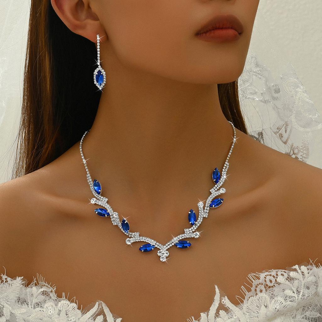 3PC Женская мода коготь цепи воды бриллиант ожерелье серьги комплект ювелирных изделий свадьба банкет вечеринка праздничный подарок