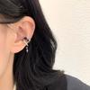 Punk Black Zircon Star Ear Clip for Women Simple Metal Four Pointed Star Non Piercing Earrings Charm Jewelry Accessories