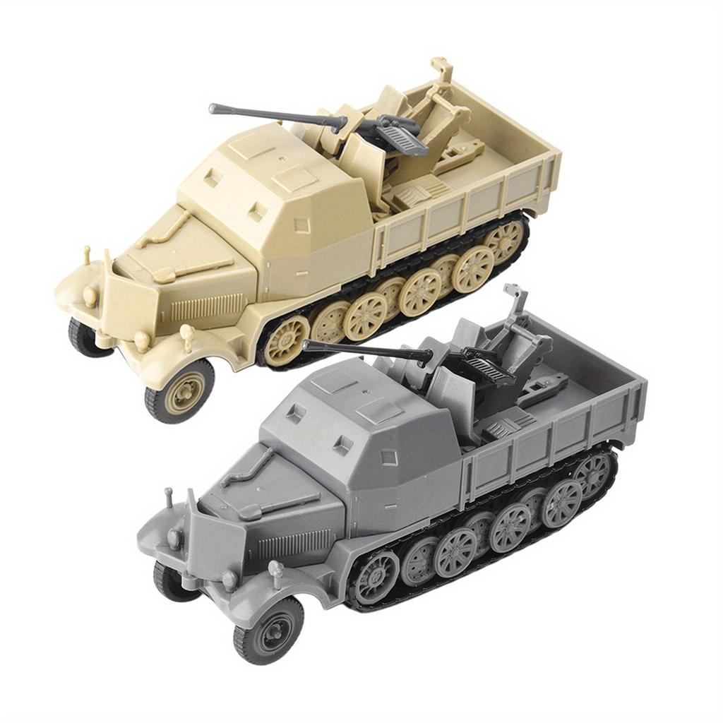 1:72 масштаба миниатюрная полугусеничная модель бронированной машины игрушки Второй мировой войны FLAK37 4D сборка автомобиля DIY комплект