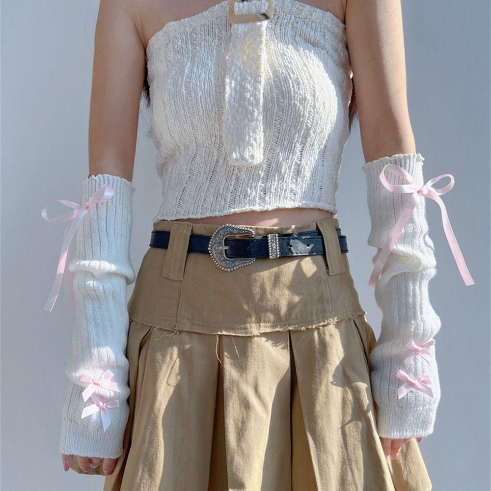 False Sleeves Arm Warmers Fingerless Elbow Mittens Cool Finger Sleeves Cover for Women Girls