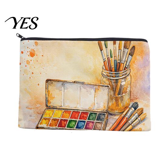 Durable Craft Supply Case Canvas Storage Bag, with Smooth Zipper, Large Capacity Portable Waterproof Makeup Organizer Pouch, Toiletry for Stationery