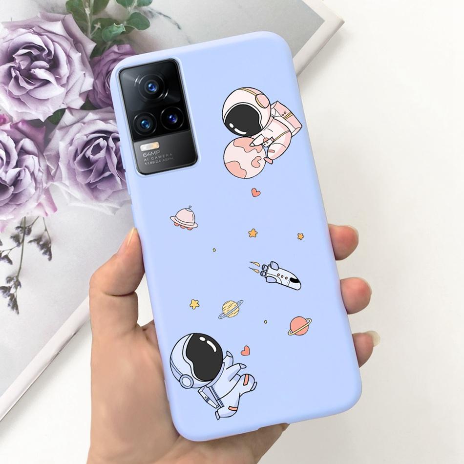Чехол для Vivo V21e Чехол Vivo V21E 4G V 21E V2061 Милый Мультяшный Конфетный Цвет Мягкий Силиконовый ТПУ Задняя Крышка Телефона