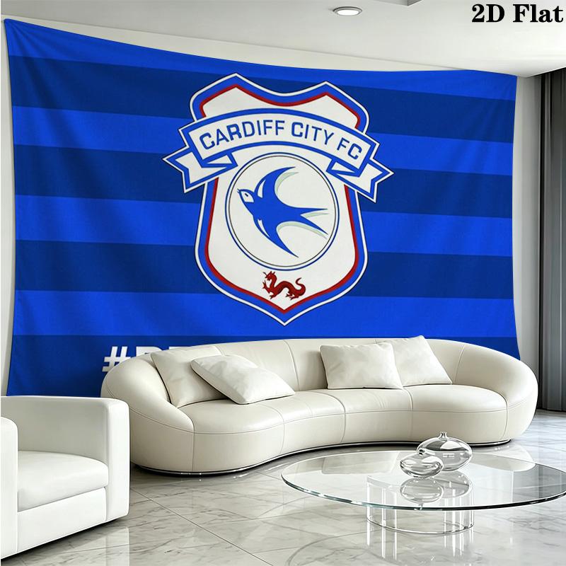 Cardiff City FC Wall Tapestry Aesthetic Wall Hanging Printed Fabric Blanket Decorative Tapestries for Bedroom Living Room Home Decor