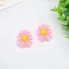 1 пара милых красивых пластиковых сережек-гвоздиков в форме подсолнуха для