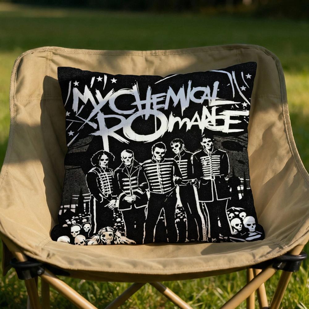 My CChemical RRomance Cushion Cover Soft Reversible Durable Pillow Cover MultiScene Use for Home Car Daily Comfort