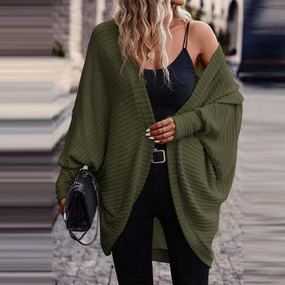 Женский модный кардиган однотонный с длинным рукавом куртка-кардиган