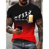 Men's Gradient Color Beer Graphic Print T-Shirt Short Sleeve Crew Neck Tee Vacation Casual Men's Clothing Summer Outdoor T-shirts