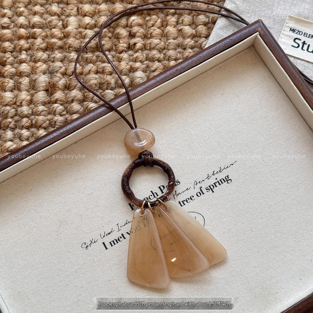 Китайская эстетика, ретро, омбре, длинное ожерелье для женщин - 2025, высококлассная цепочка для свитера, уникальный нишевый дизайн