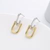 Японские и корейские геометрические серьги Нишевые высококачественные светочувствительные серьги в форме буквы G Двухцветные французские серьги в холодном стиле