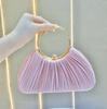 "Pleated Evening Handbag: Small Crossbody for Banquets & KTV"