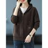 Мать Толстовка с капюшоном Куртка Большого размера Женская Мода Верхняя одежда С капюшоном Вязаный кардиган из шерсти Осенняя одежда