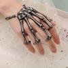 Adjustable Skull Bone Bracelet Retro Texture Halloween Hand Chain Gothic Finger Bangle  Cosplay