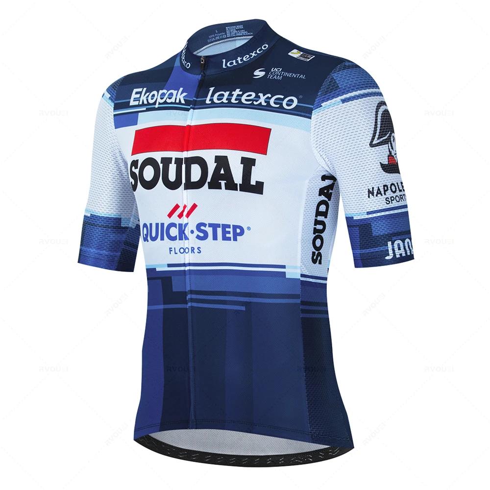 Soudal Quick Step комплект велосипедного трикотажа, летний бельгийский велосипедный дышащий мужской костюм для горного велосипеда Maillot Ropa Ciclismo, униформа, костюм