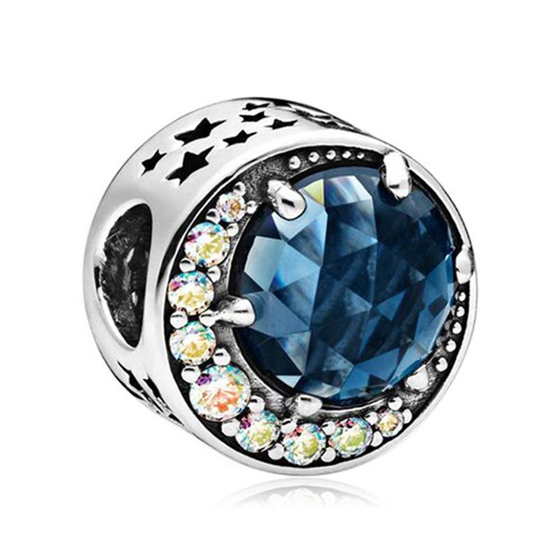 Silver Plated Blue Starry Sky Pendant Alloy Set Star Earth Bead Bracelet & Necklace DIY Jewelry Accessories Series