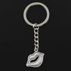Fashion 30mm Key Ring Metal Key Chain Keychain Jewelry Antique Bronze   Plated Sexy Lips Kiss 24x20mm Pendant