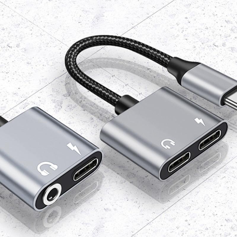 Travel 2-в-1 Type C на 3,5 мм Зарядный Конвертер Адаптер Кабель Провод Hi-Fi Передача Звука Для Цифрового Гаджета
