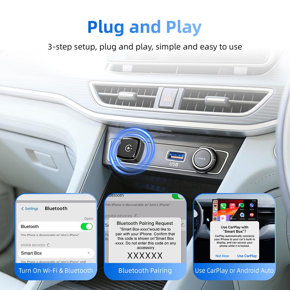 Android Auto Беспроводной Carplay Type-c Bluetooth Wifi Plug and Play 2-в-1 Донгл Для Chevrolet Citroen Buick Cadillac Chery VW