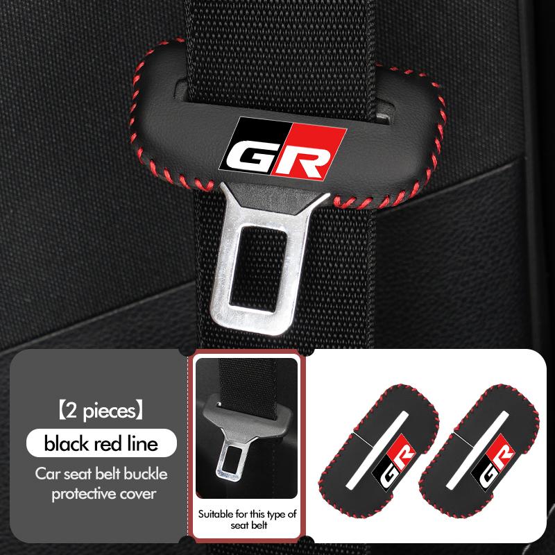 MZD1 For Toyota Car Seat Belt Buckle Plug Leather Car Seat Belt Clip Protective Covers Crown GR Corolla YARIS Auris C-HR Hilux Vios
