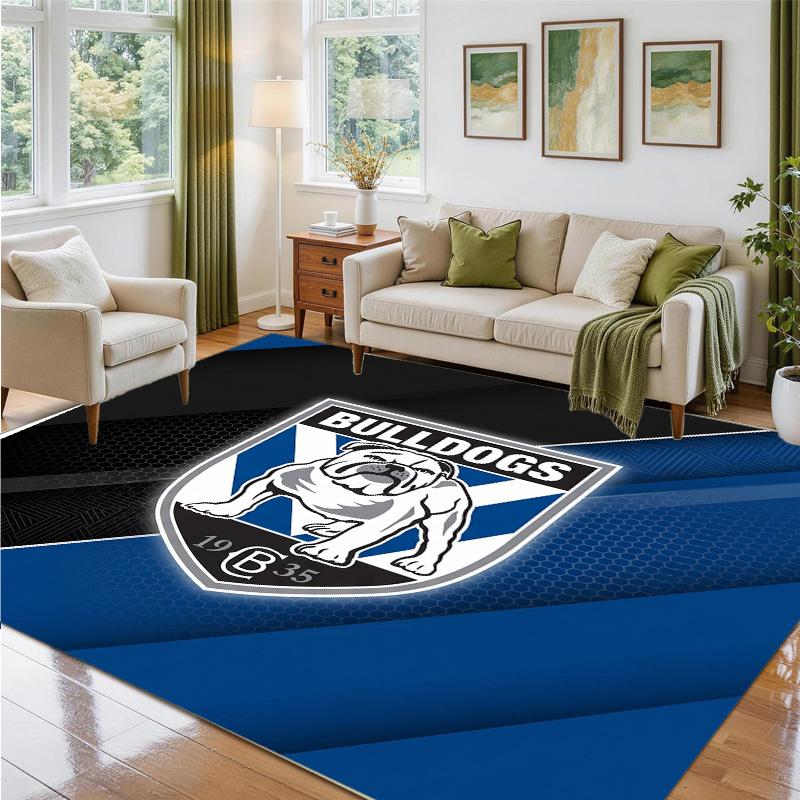 Canterbury-Bankstown Bulldogs Design Crystal Velvet Rug Soft Decorative Mat for Bedroom Entrance