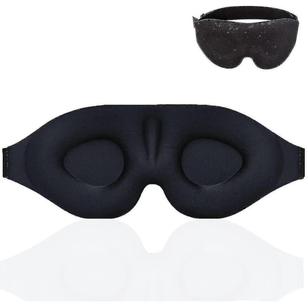 Eye Mask For Sleeping 3d Contoured Cup Blindfold Concave Molded Night Sleep Mask Block Out Light With Womenblack2pcs