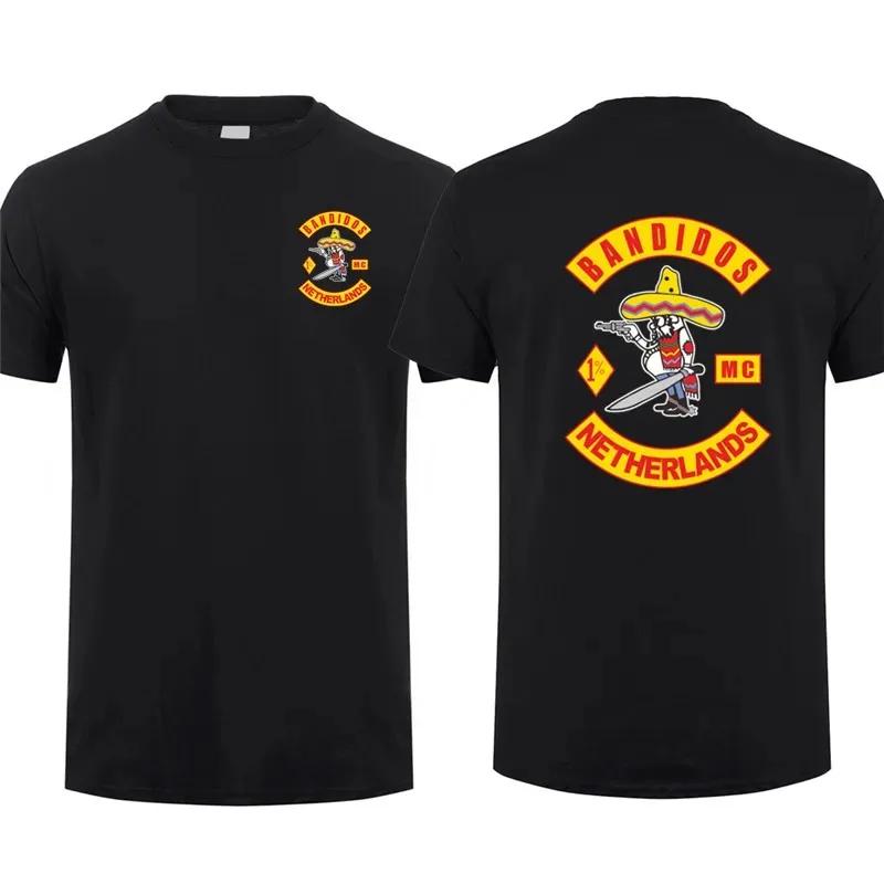 MC Bandidos Футболка Нидерланды Австралия Канада Футболка Мужская Короткий Рукав Хлопок Можно Настроить Страна Футболка Топы