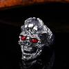 Retro Exaggerated and Domineering Skull Ring Hip-hop Fashion Halloween Men's Open Adjustment Ring