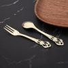 16 шт., чайная ложка из нержавеющей стали и набор вилок для фруктов, послеобеденный чай, маленькая десертная ложка, вилка, кухонная посуда, посуда в западном стиле