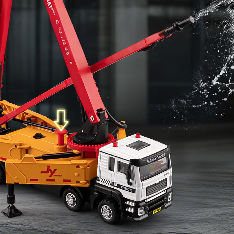 1:50 Cement Concrete Pump Truck Engineering Vehicle Alloy Diecast Model Car Children's Toy Kid Boy Holiday Gift With Sound Light