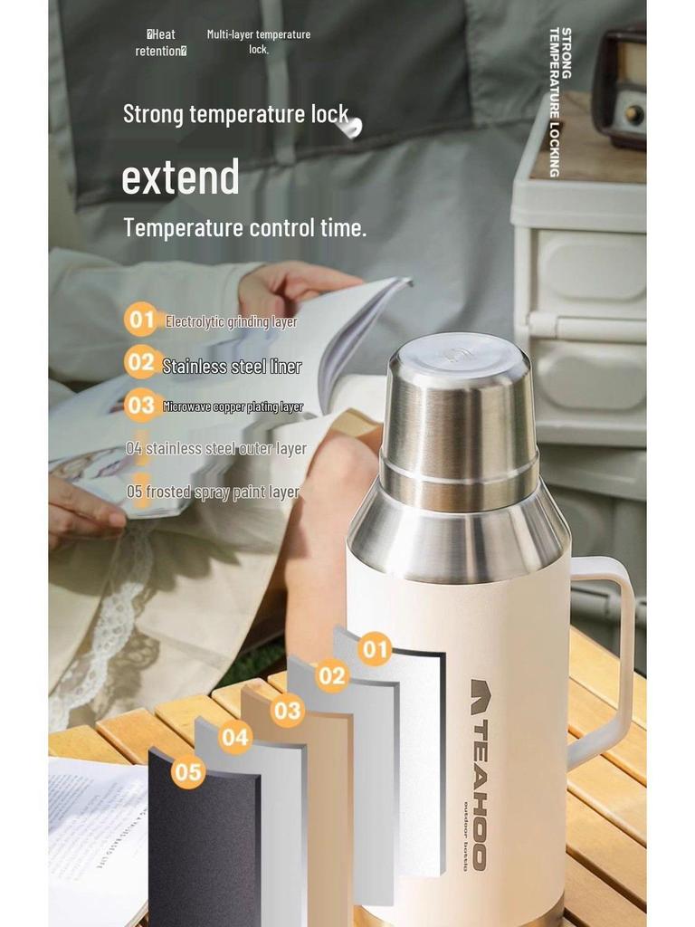 Qi Hu 316 Stainless Steel Insulated Water Bottle, Large Capacity for Home, Outdoor, or Dorm Use.