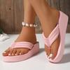 Мода 2025 Летние Пляжные Розовые Шлепанцы для Женщин Нескользящие Легкие Шлепанцы на Платформе Женская Мода Толстая Подошва Шлепанцы с Перемычкой для Пальца Mujer