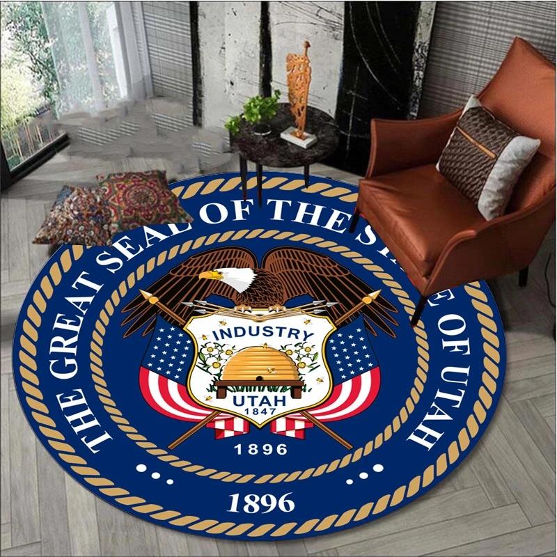American Eagle Round Carpets In The Bedroom Children Room Rugs for Living Room Chair Mat Floor Mats Area Rug Anti-slip Door Mat