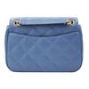 Tory Burch TB Willa Caviar Leather Quilted Chain Commuter Messenger Bag Women bags Blue 82368-457