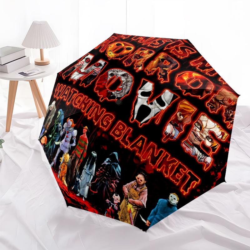 Printed The Revenge of Michael MyersPrinted Folding Umbrella,Outdoor,Leisure,And Travel Umbrella,Durable Umbrella Fabric,Birthday And Holiday Gift