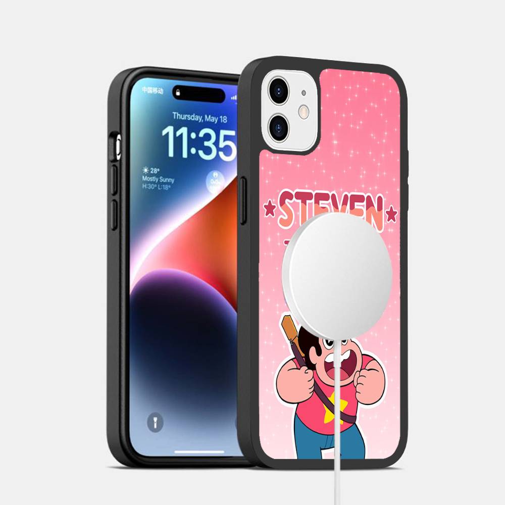 Мультяшный чехол для телефона Steven Universe для iPhone 17 Air 16 15 14 13 12 11 Pro Max Plus Для Magsafe Беспроводная зарядка Чехол