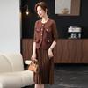 Мама весенний комплект платьев 1116 новый иностранный стиль женская одежда для среднего и пожилого возраста стиль маленький аромат жилет куртка комплект из двух предметов