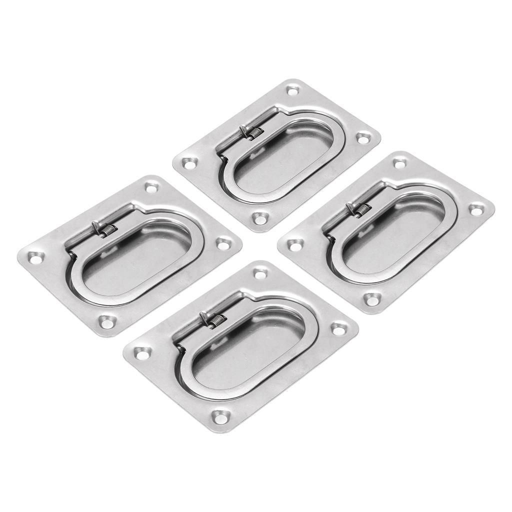 4Pcs Flush Ring Pull Deck Lift Cover Handle 316 Stainless Steel Square for Boat Ship