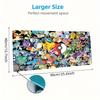 Cartoon Pokemon Mouse Pad, Large Gaming Desk Mat, Non-slip XXL Mousepad for Laptop & Tablet, Mini PC Playmat with Stitched Edges