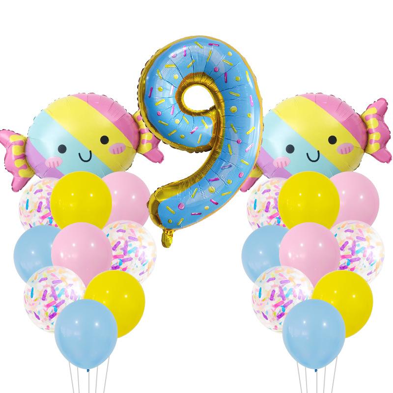 Набор цифровых шаров из конфетной алюминиевой пленки, украшение сцены для детского дня рождения, фон для оформления детского праздника