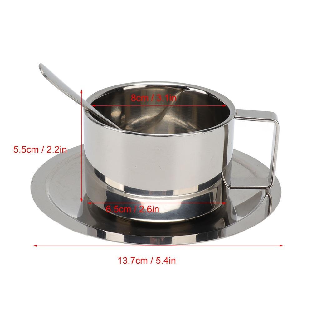 Double Walled Stainless Steel Coffee Cup Rustproof Tea Cup Modern Double Walled Cup Homes