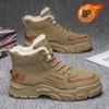 Winter Velvet Martin Boots Men's Shoes New Thickened Warm Cotton Shoes High-top Tooling Shoes Non-slip Labor Insurance Shoes Men