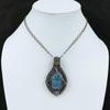 Aquamarine Pendant Copper Wire Wrapped Pendant Labradorite Pendant Copper Jewelry Gift For Mother Wrapped Gemstone Pendant Handmade Pendant