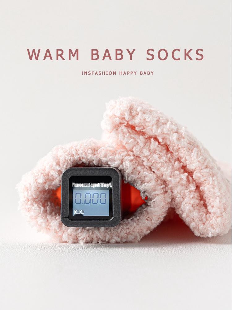 Thickened Coral Fleece Mid-Calf Socks for Newborns (0-12 Months) - Warm & Cozy for Spring, Autumn, Winter
